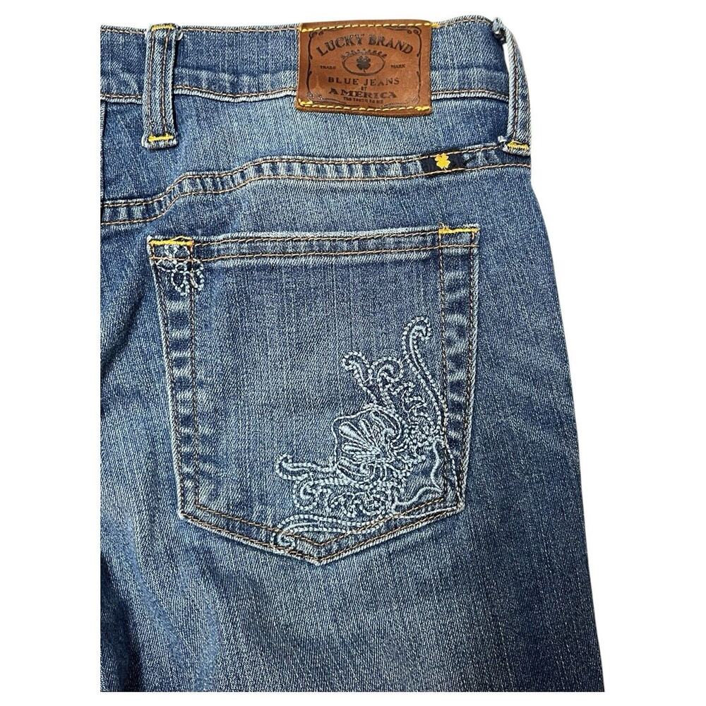 Lucky Brand Jeans Womens 4 Blue Cropped Sweet N Crop Denim Boho Festival 7W11249 - Picture 2 of 12